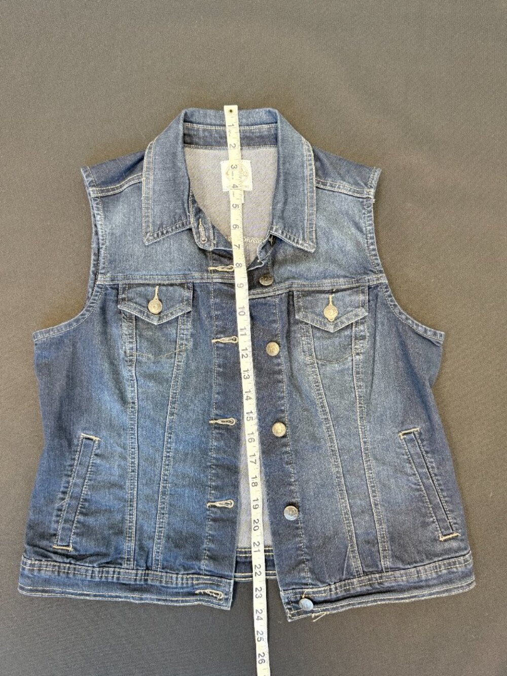 Westport 1962 Women Blue Denim Sleeveless Vest SZ Small